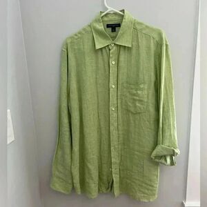 Large green linen Banana Republic long sleeve shirt